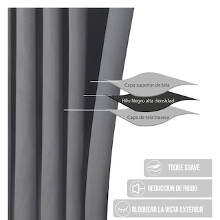 Foto 3 | Cortinas Blackout Obscuridad Total Dos Paneles Beige