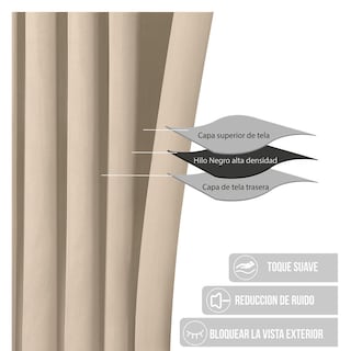 Foto 3 | Cortinas Blackout Obscuridad Total Dos Paneles Gris