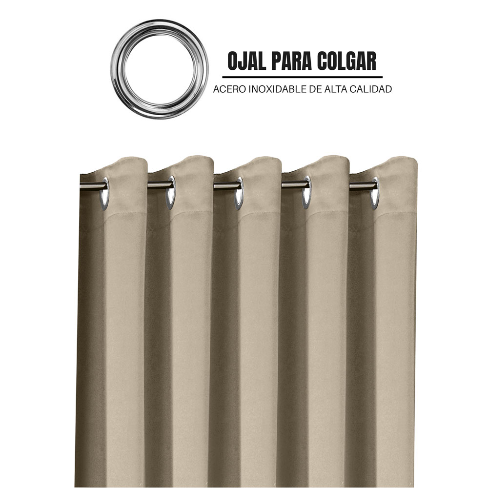 Foto 5 pulgar | Cortinas Blackout Obscuridad Total Dos Paneles Gris