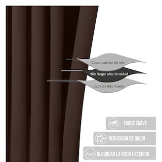Foto 3 | Cortinas Blackout Obscuridad Total Dos Paneles Chocolate