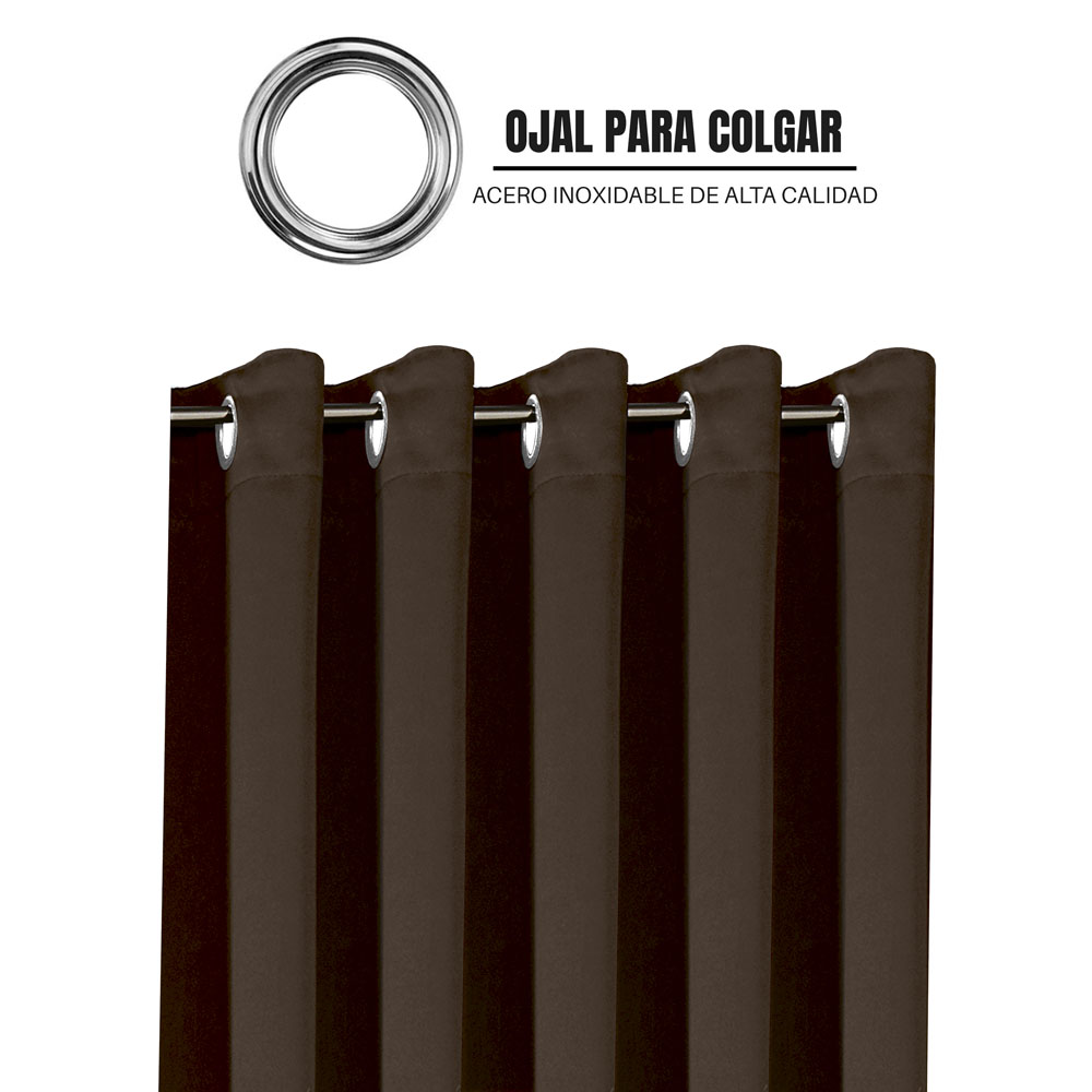 Foto 4 | Cortinas Blackout Obscuridad Total Dos Paneles Chocolate