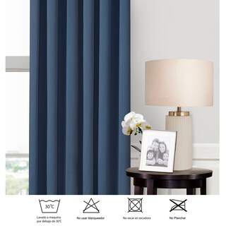 Foto 2 | Cortinas Blackout Obscuridad Total Dos Paneles Azul