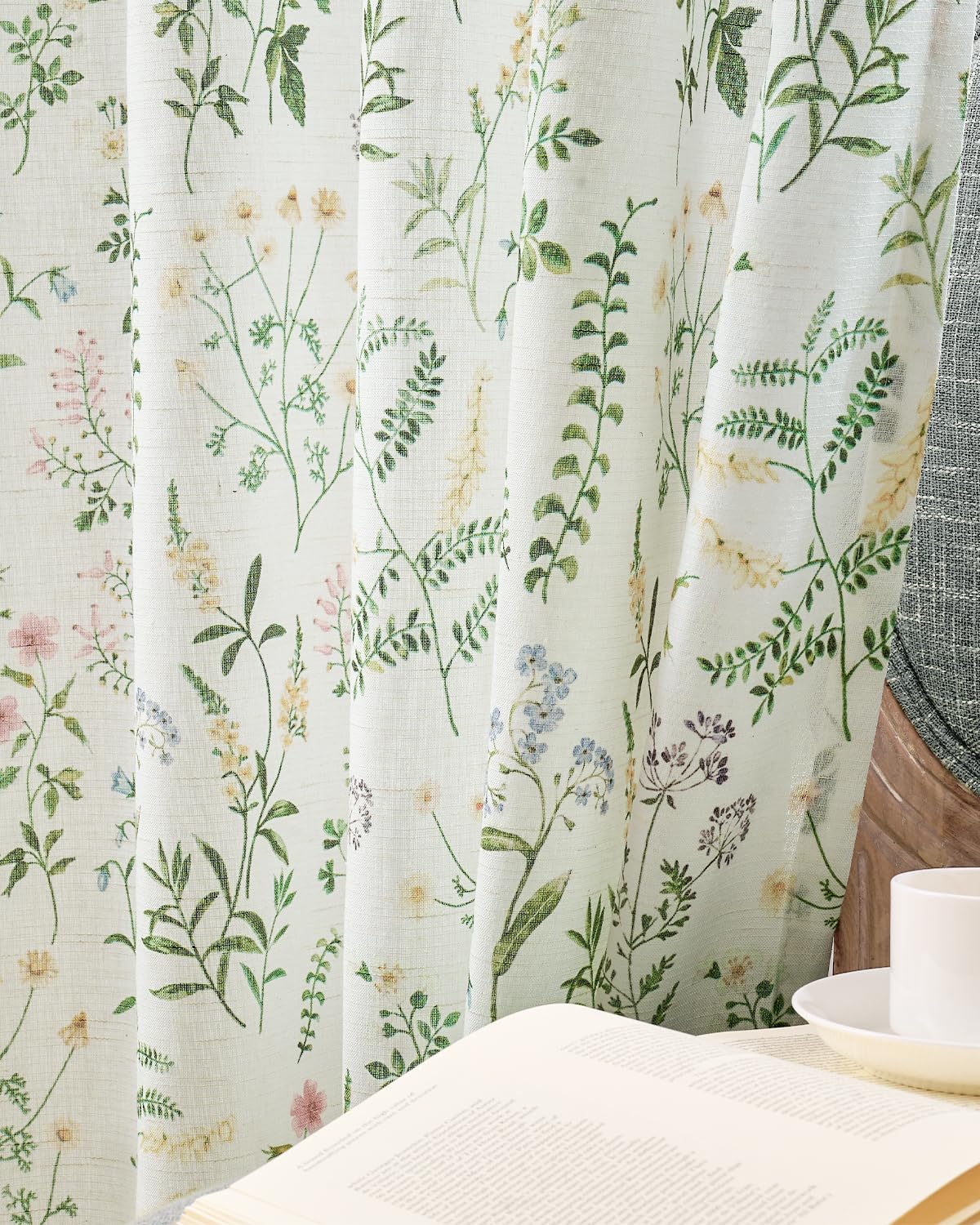 Foto 3 pulgar | Cortinas Jinchan Lino Floral 244 Cm - Venta Internacional