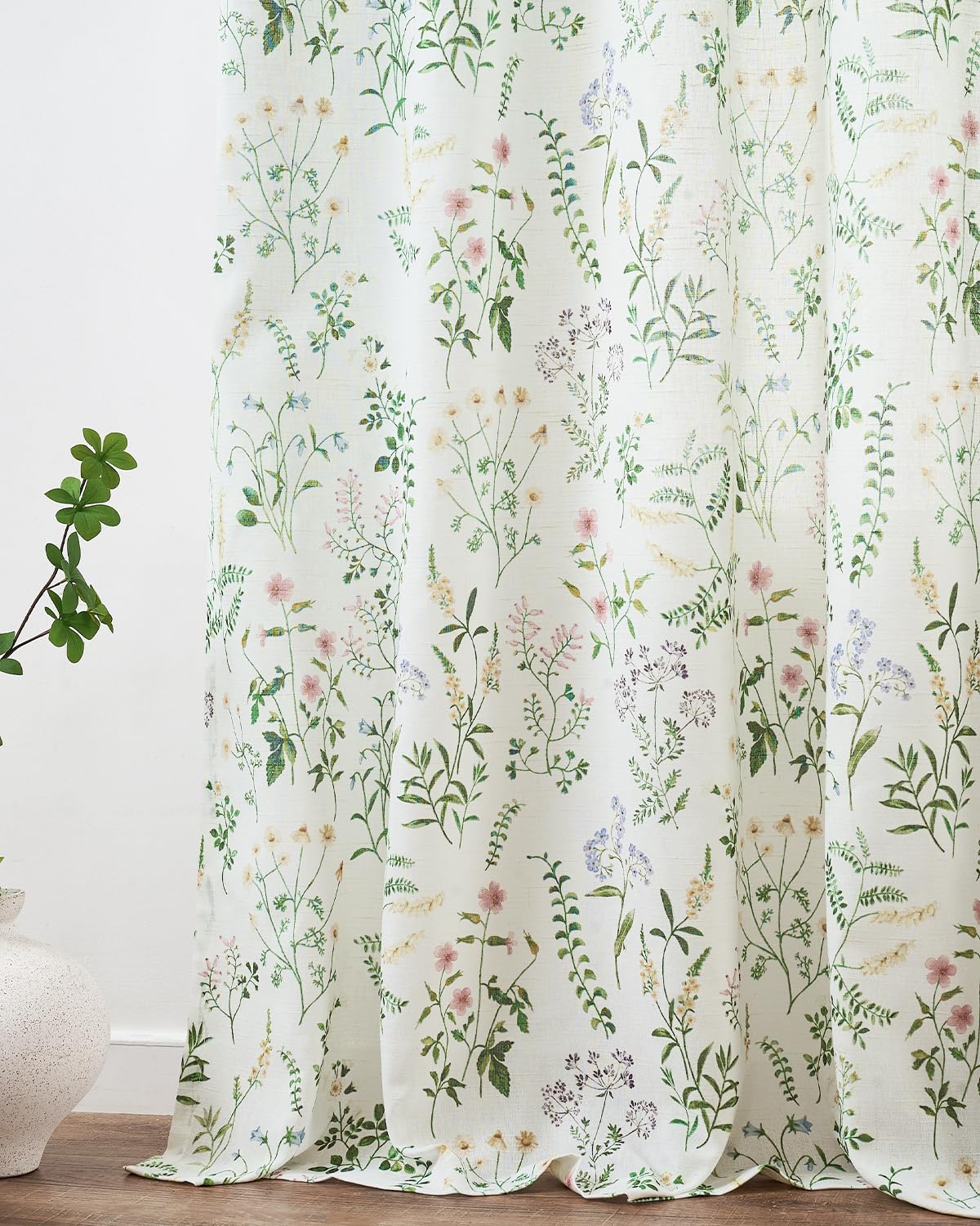 Foto 8 pulgar | Cortinas Jinchan Lino Floral 244 Cm - Venta Internacional