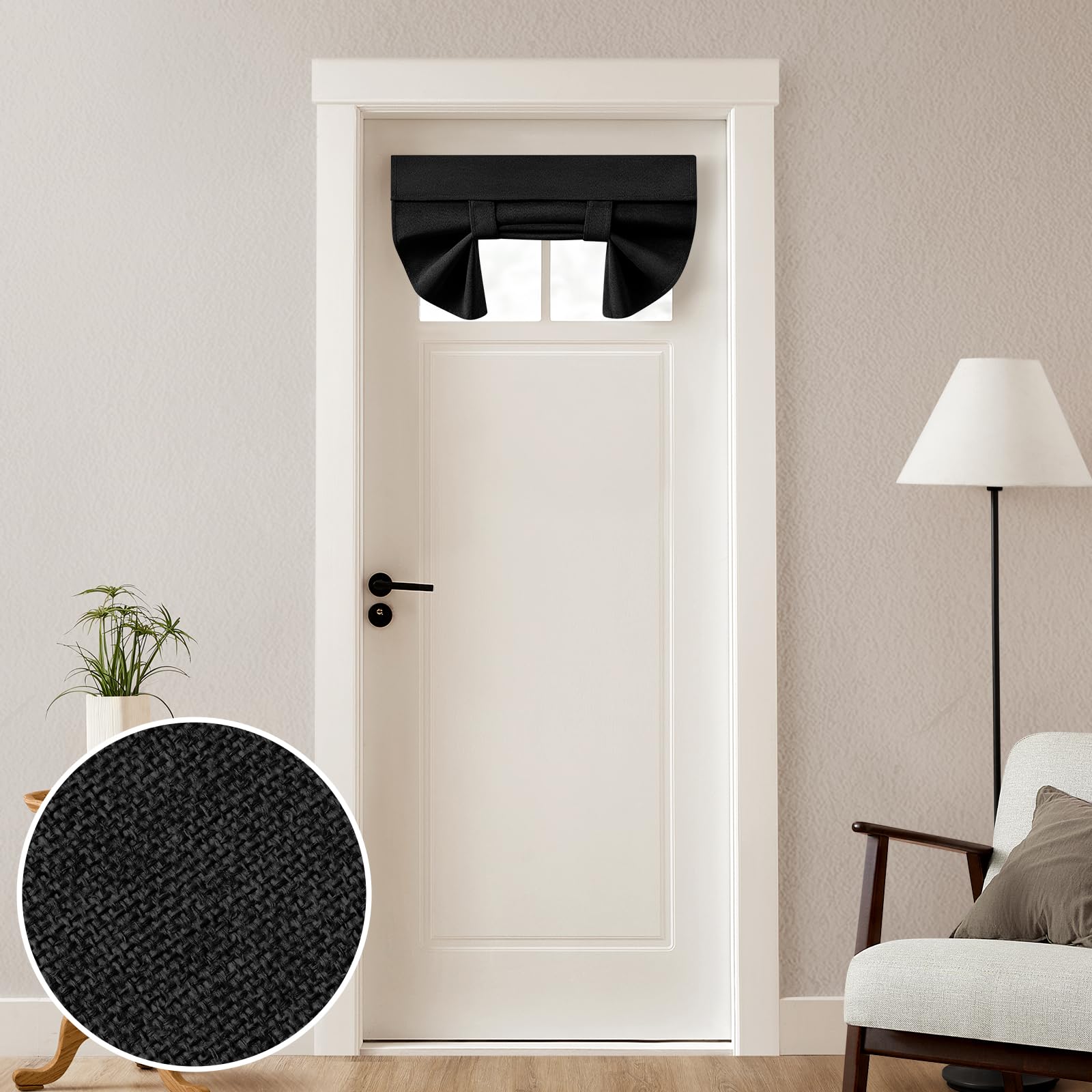 Foto 2 pulgar | Cortinas Homeideas para Puerta Francesa Opaca de Lino 66 x 50 cm Negro - Venta Internacional