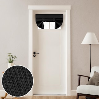 Foto 1 | Cortinas Homeideas para Puerta Francesa Opaca de Lino 66 x 50 cm Negro - Venta Internacional
