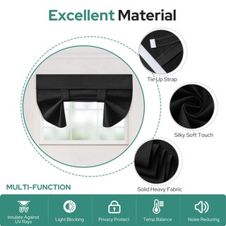 Foto 7 | Cortinas Homeideas para Puerta Francesa Opaca de Lino 66 x 50 cm Negro - Venta Internacional
