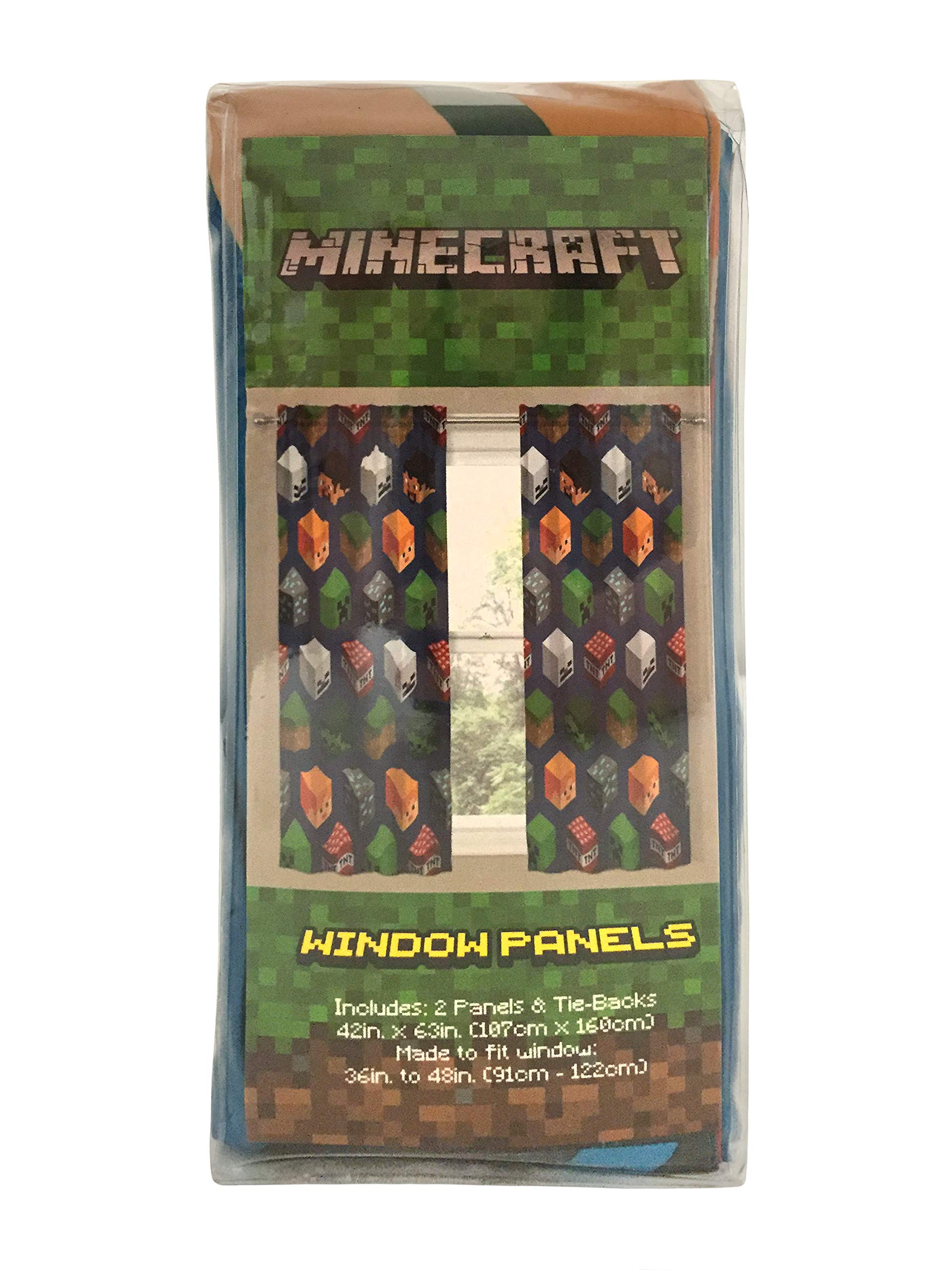 Foto 8 pulgar | Set De Cortinas Jay Franco Minecraft Isométrico Azul 160x160 Cm - Venta Internacional.