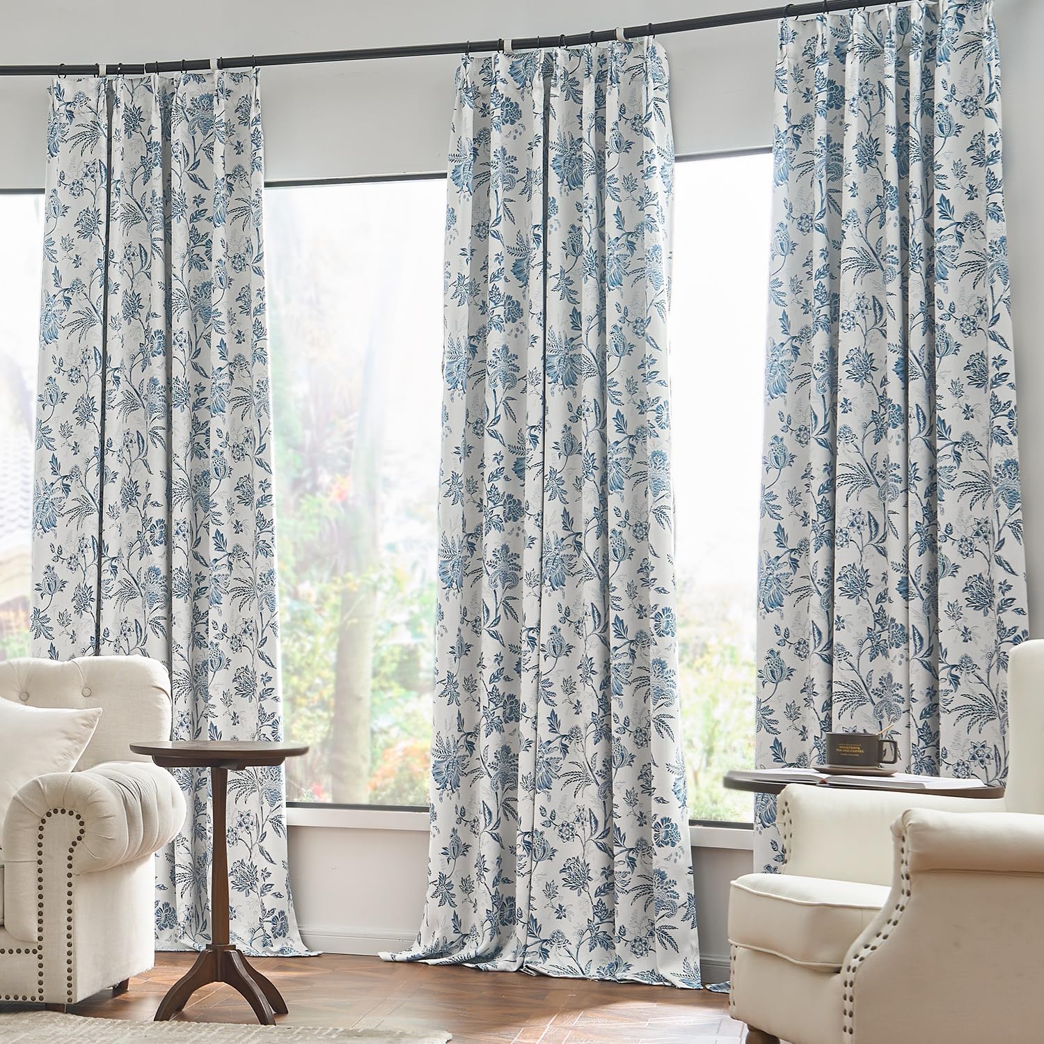 Foto 3 pulgar | Cortinas Jinchan Pinch Plisadas, 100% Opacas, Con Estampado Floral, 213 X 214 Cm - Venta Internacional.