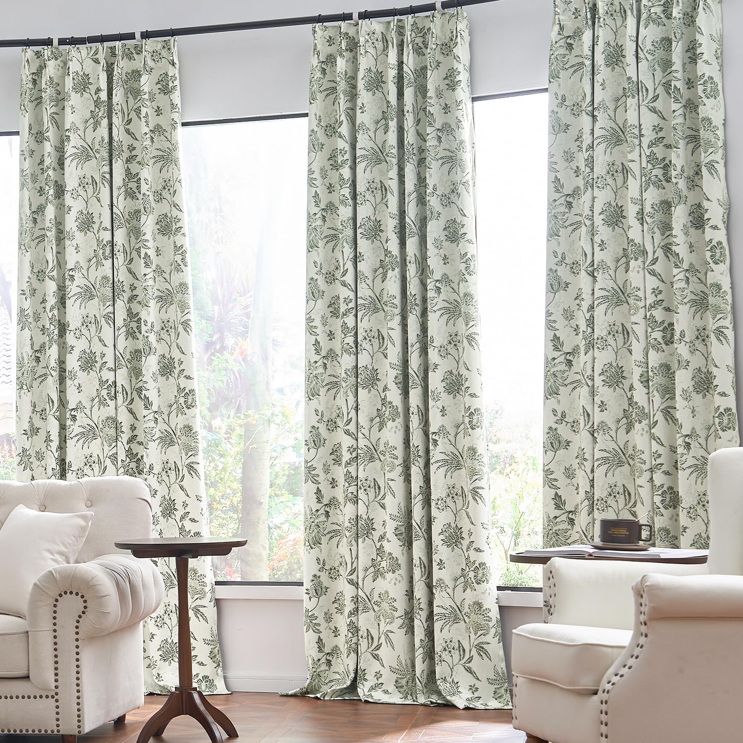 Foto 3 pulgar | Cortinas Jinchan Pinch Plisadas, 100% Opacas, Con Estampado Floral, 214 X 213 Cm - Venta Internacional.