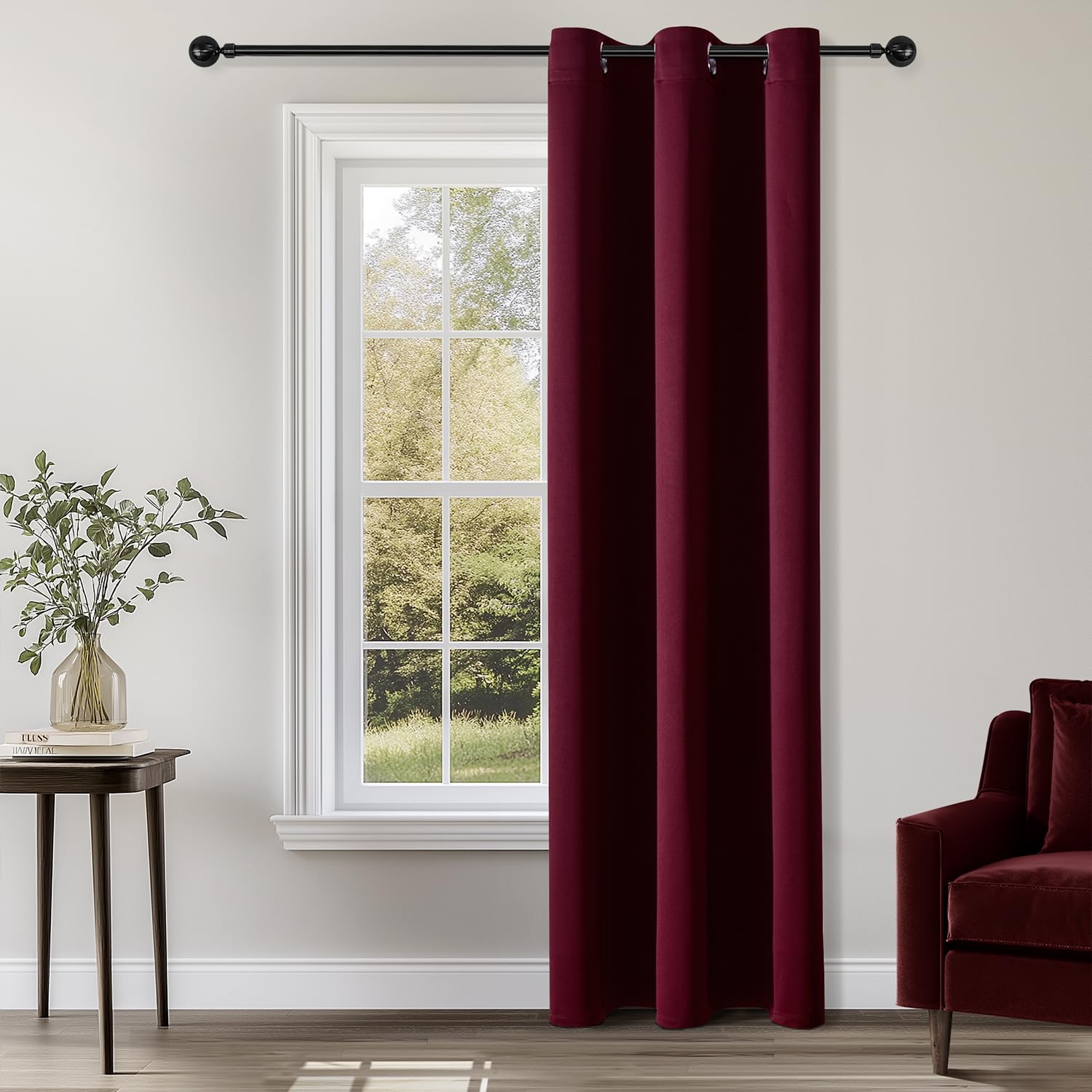 Foto 1 | Cortinas Chris Dowa Burgundyout De 183 Cm De Largo Para Dormitorio, 1 Panel - Venta Internacional.
