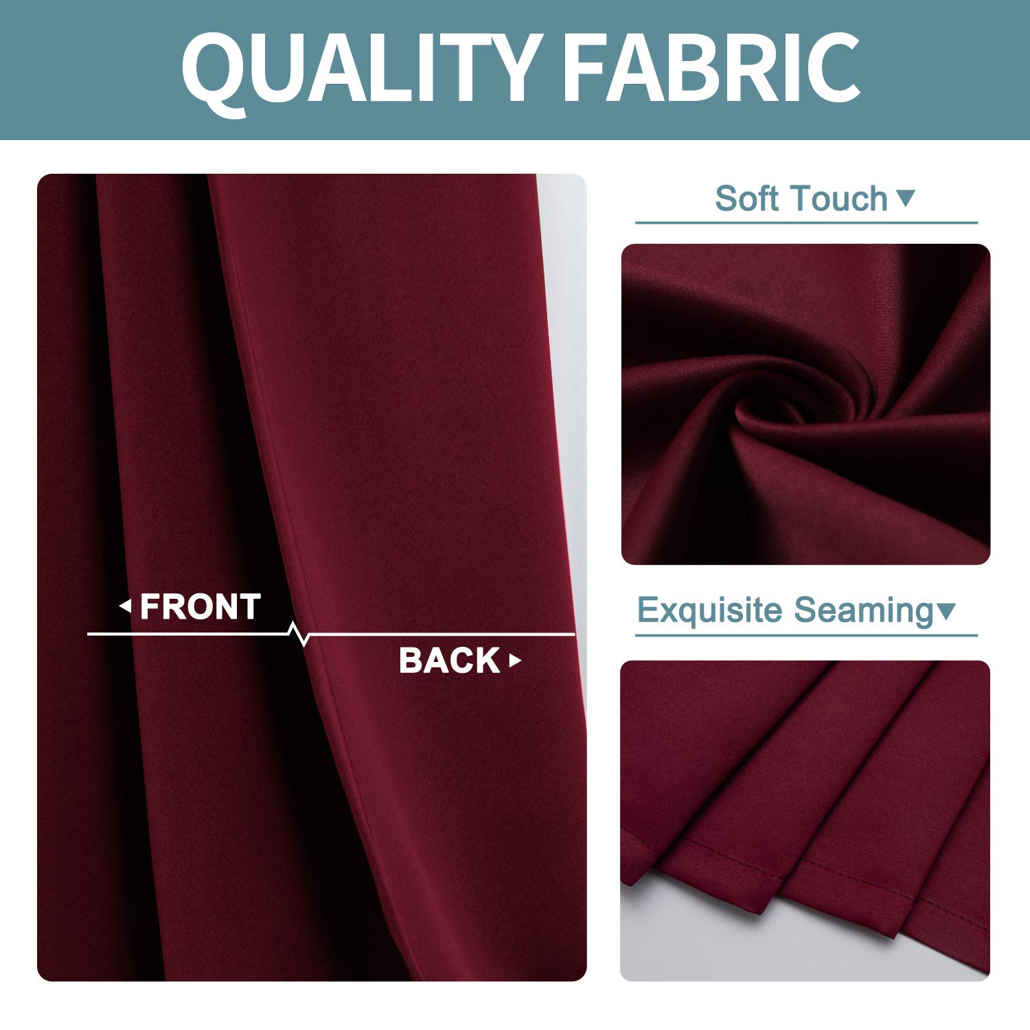 Foto 4 pulgar | Cortinas Chris Dowa Burgundyout De 183 Cm De Largo Para Dormitorio, 1 Panel - Venta Internacional.