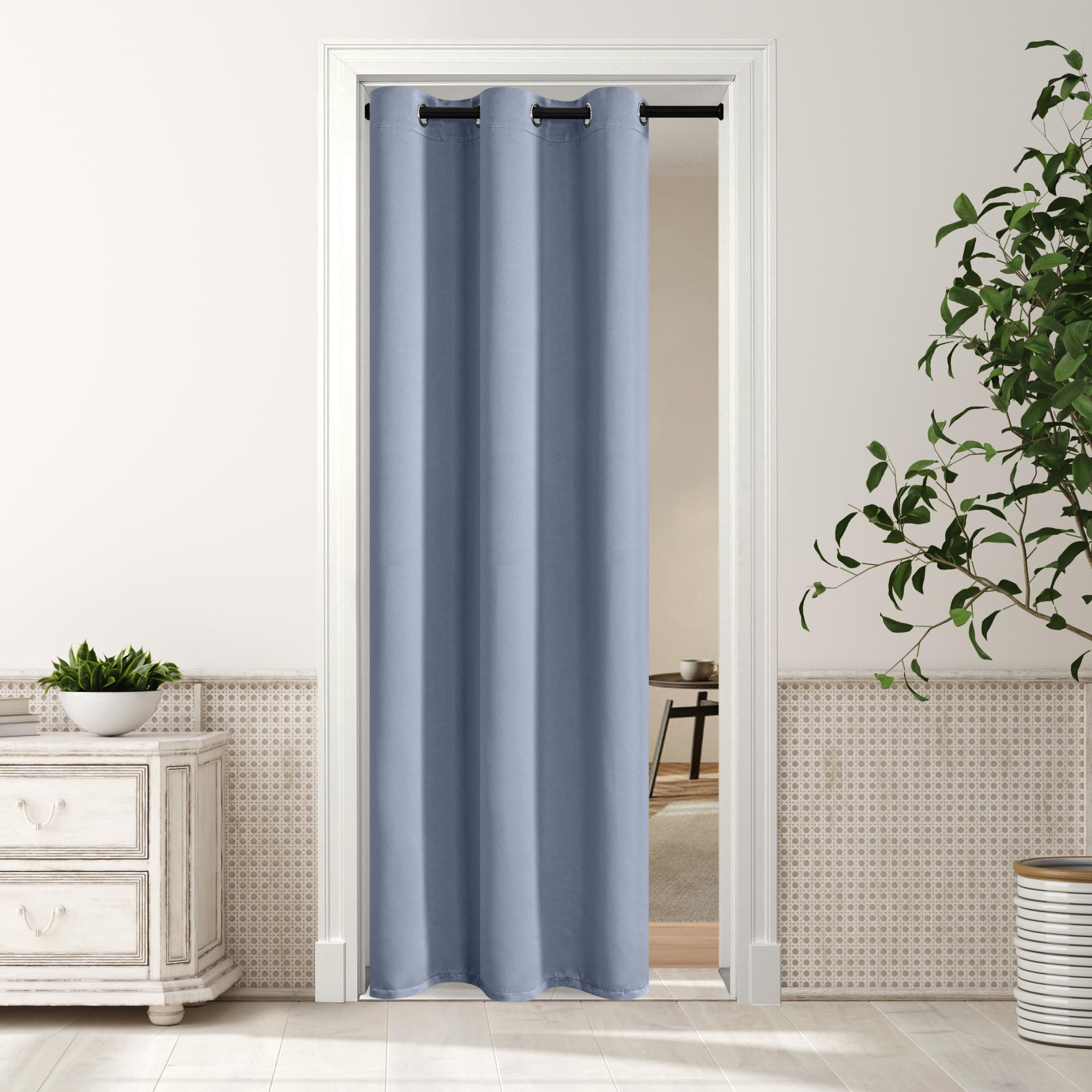 Foto 1 | Cortinas De Armario Mysky Home, Azul Empolvado, Opacas, 200 X 80 Cm, 1 Panel - Venta Internacional.