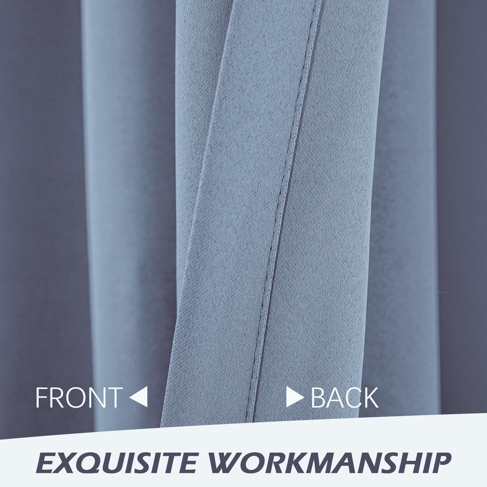 Foto 7 | Cortinas De Armario Mysky Home, Azul Empolvado, Opacas, 200 X 80 Cm, 1 Panel - Venta Internacional.