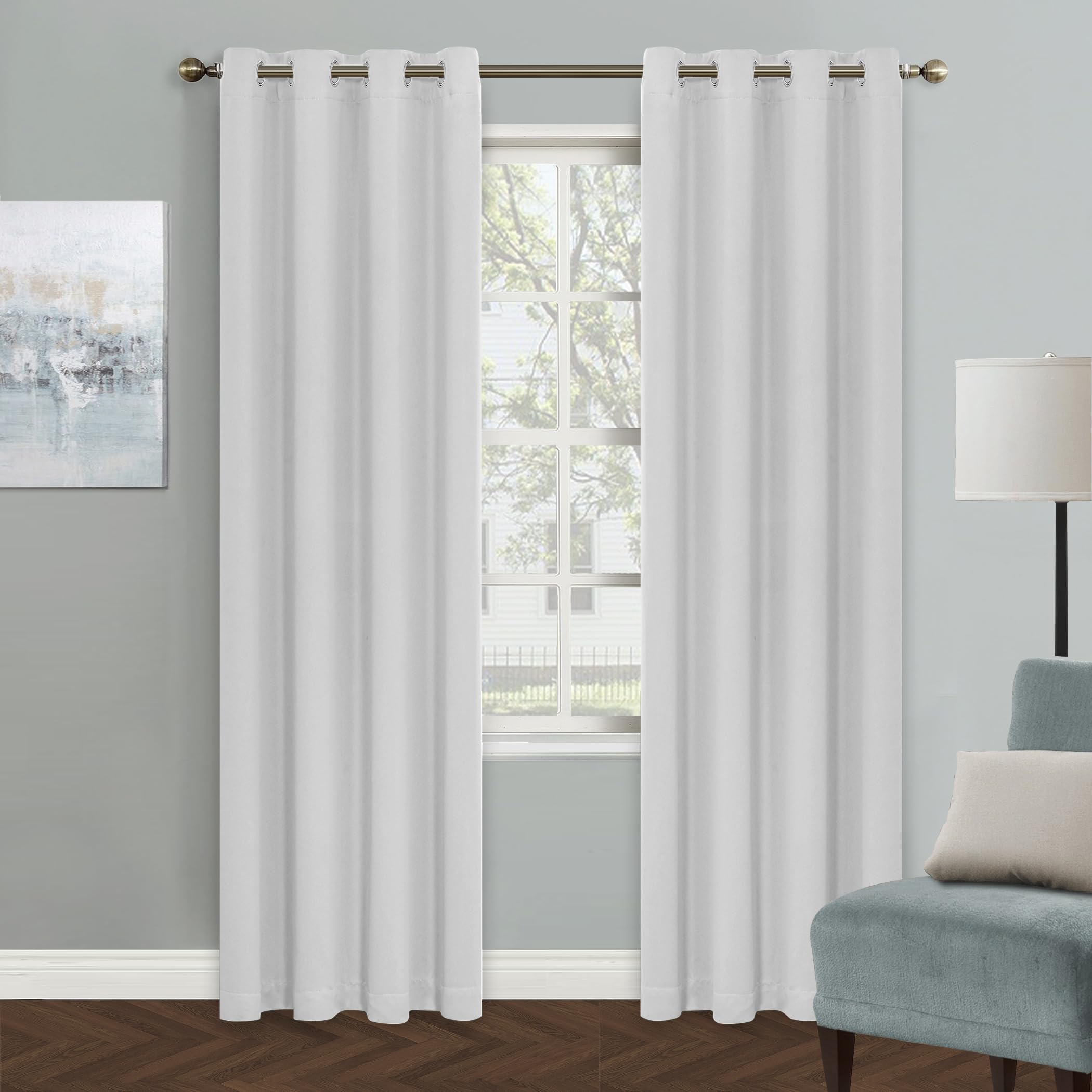 Foto 2 pulgar | Cortinas Mysky Home, Color Blanco Grisáceo, 203 X 203 Cm, Para Dormitorio, X1 - Venta Internacional.