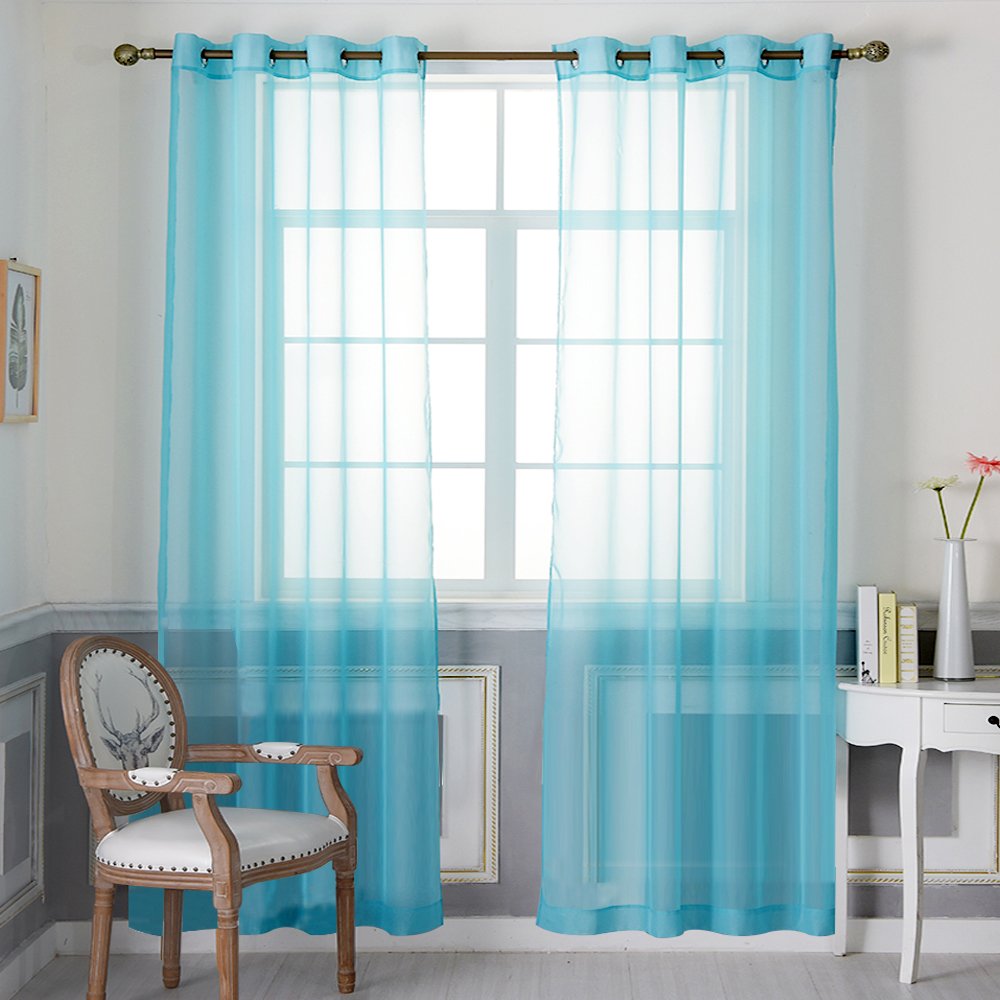 Foto 1 | Cortinas Transparentes Nicetown De 96 Cm De Longitud Para Ventanas De Dormitorios - Venta Internacional.