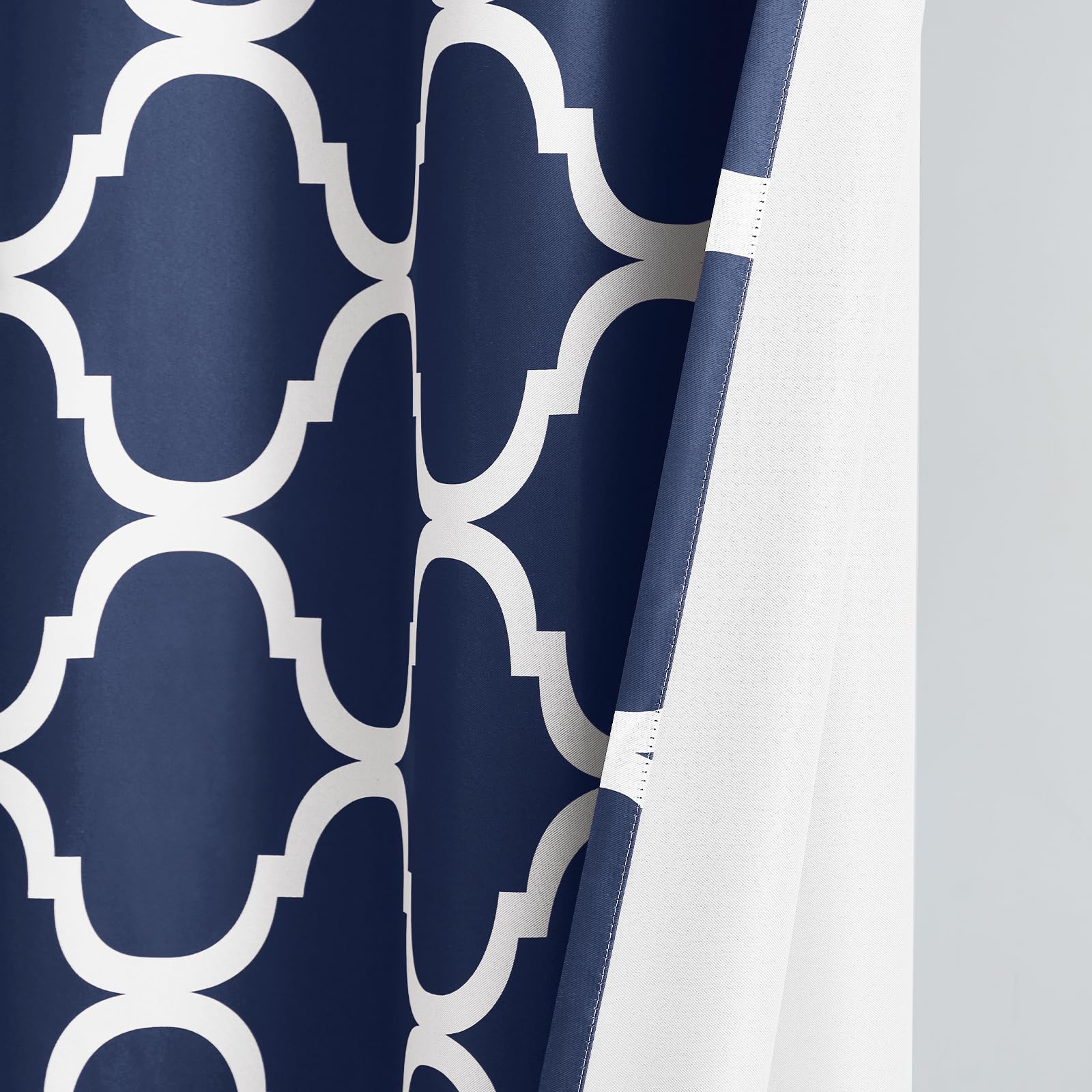 Foto 7 pulgar | Cortinas Tier Melodieux Con Estampado De Moda Marroquí, Color Azul Marino - Venta Internacional.