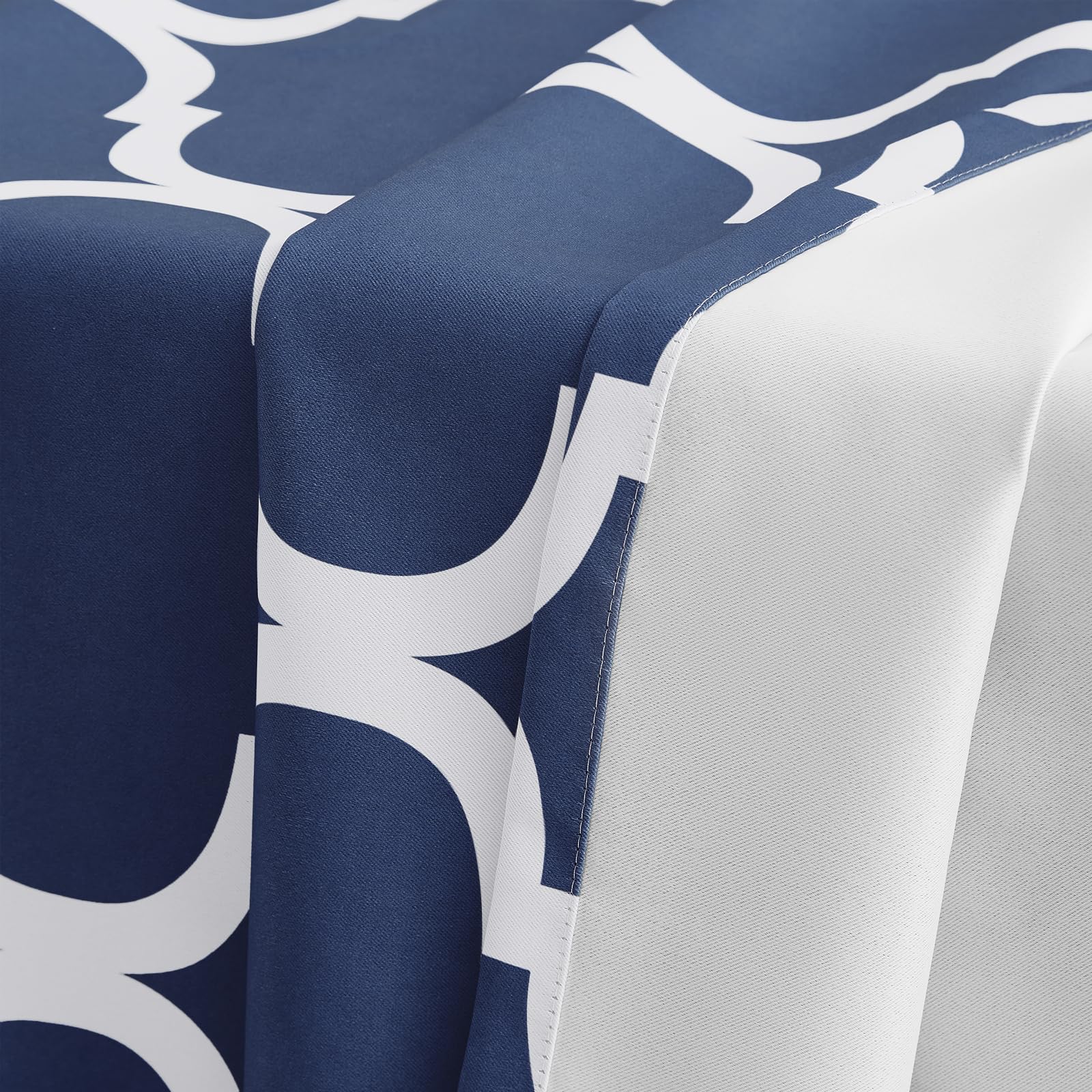 Foto 8 pulgar | Cortinas Tier Melodieux Con Estampado De Moda Marroquí, Color Azul Marino - Venta Internacional.