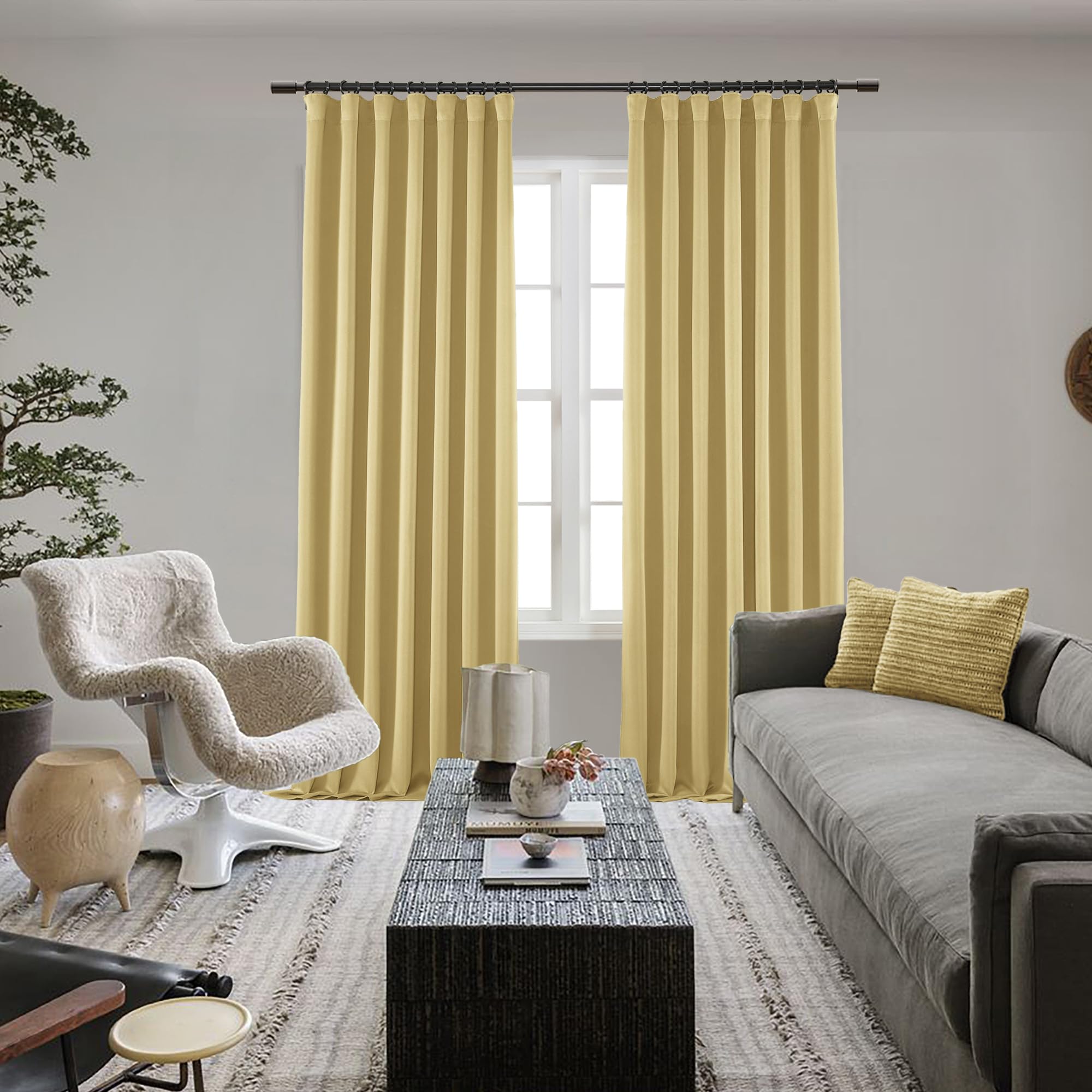 Foto 5 pulgar | Juego De 2 Paneles De Cortinas Opacas Shineland De 183 Cm Y Amarillo Dorado - Venta Internacional.