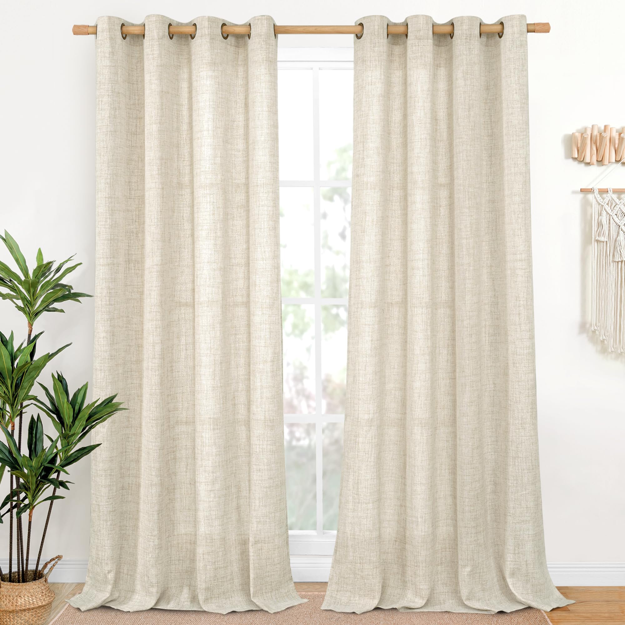 Foto 2 pulgar | Cortinas Youngstex De Lino, 230 X 228 Cm, Filtro De Luz, 2 Paneles - Venta Internacional.