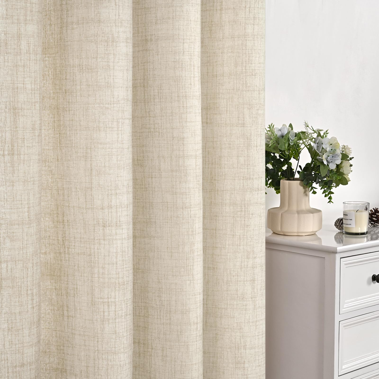 Foto 7 | Cortinas Youngstex De Lino, 230 X 228 Cm, Filtro De Luz, 2 Paneles - Venta Internacional.