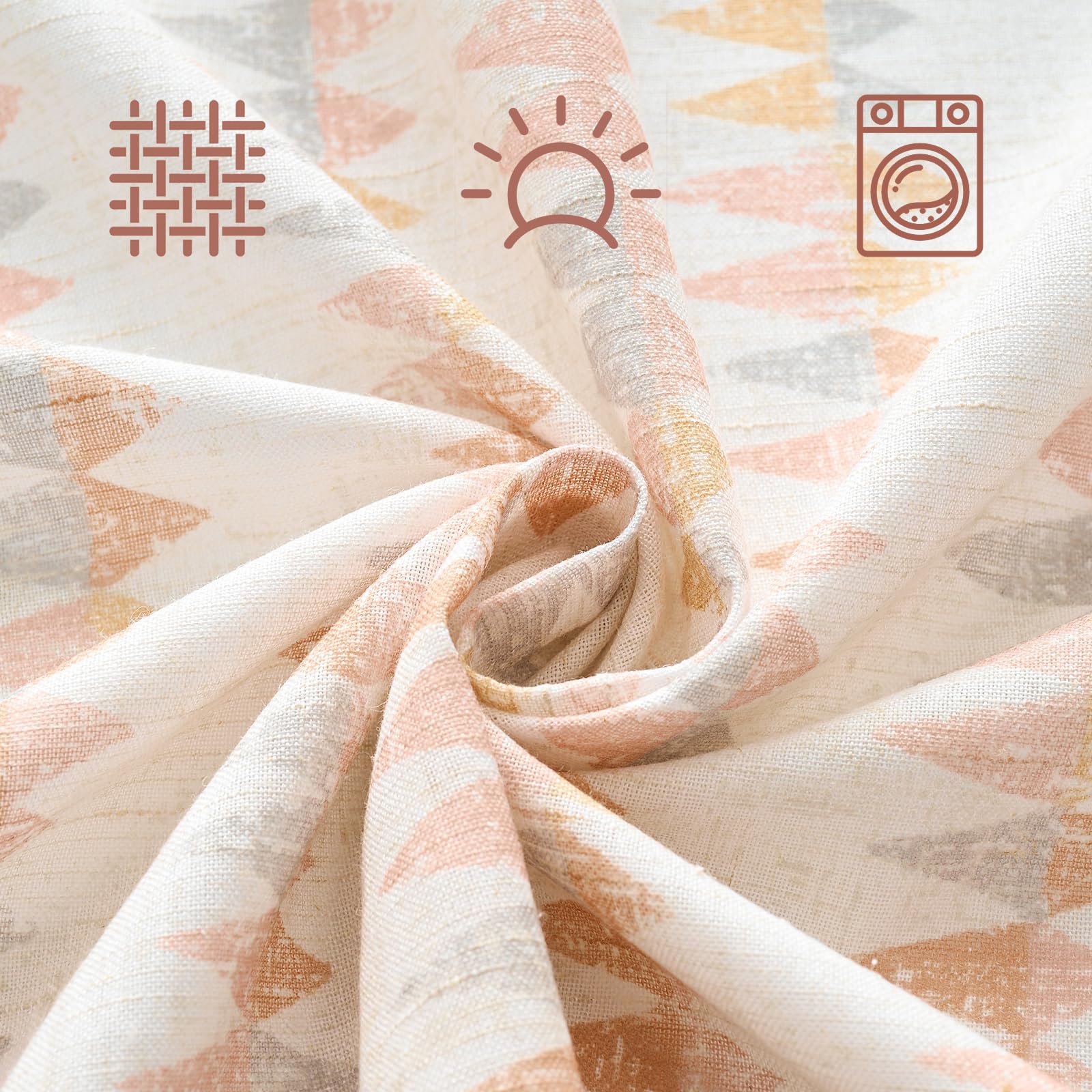 Foto 5 pulgar | Cortinas Jinchan Linen Nursery, 213 Cm, Geométricas, Color Rosa, X2 - Venta Internacional.