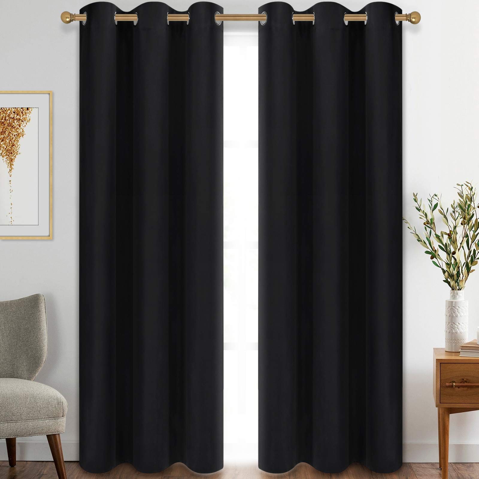 Foto 2 pulgar | Cortinas Opacas Diraysid Con Aislamiento Térmico, 107 X 213 Cm, Color Negro - Venta Internacional.