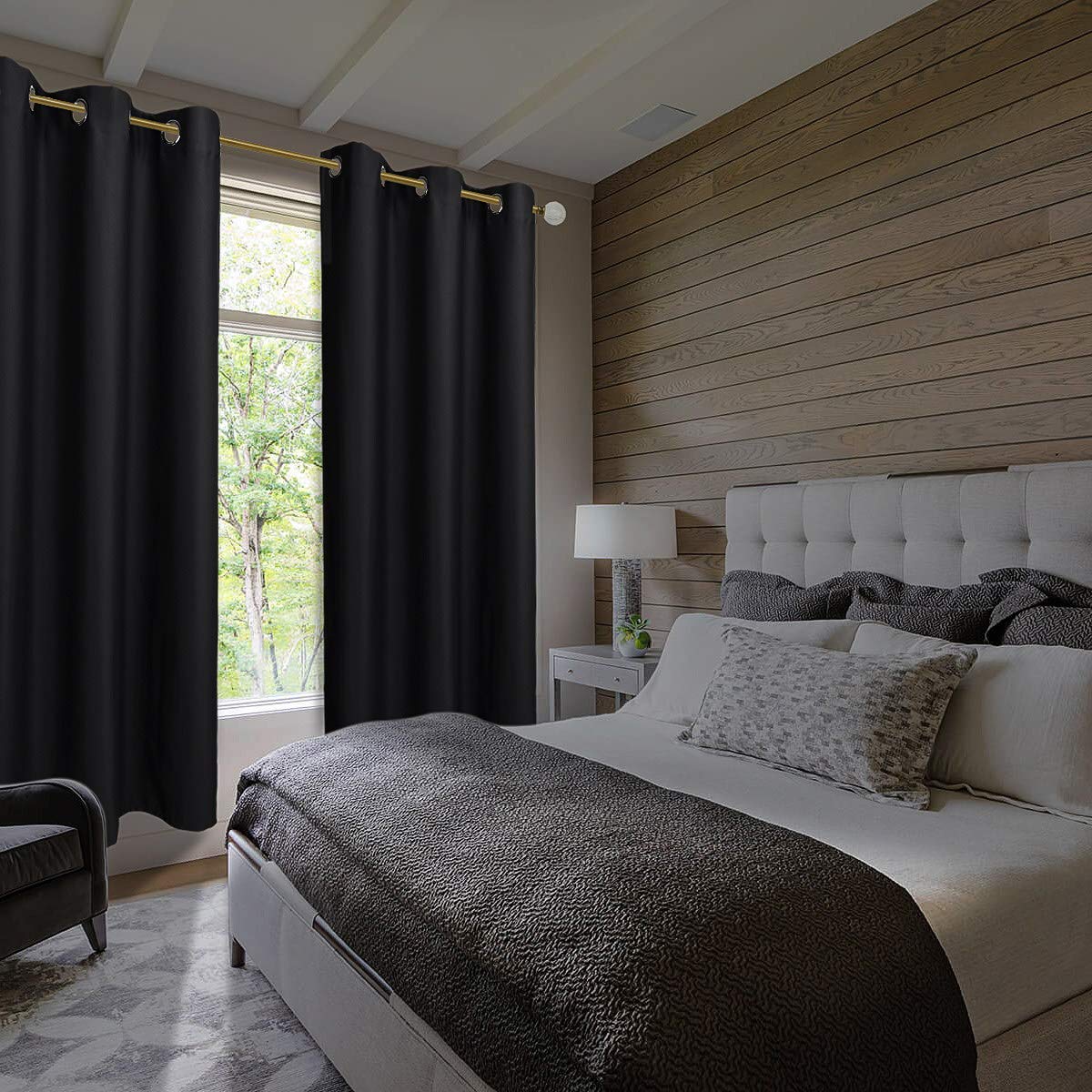 Foto 2 | Cortinas Opacas Diraysid Con Aislamiento Térmico, 107 X 213 Cm, Color Negro - Venta Internacional.