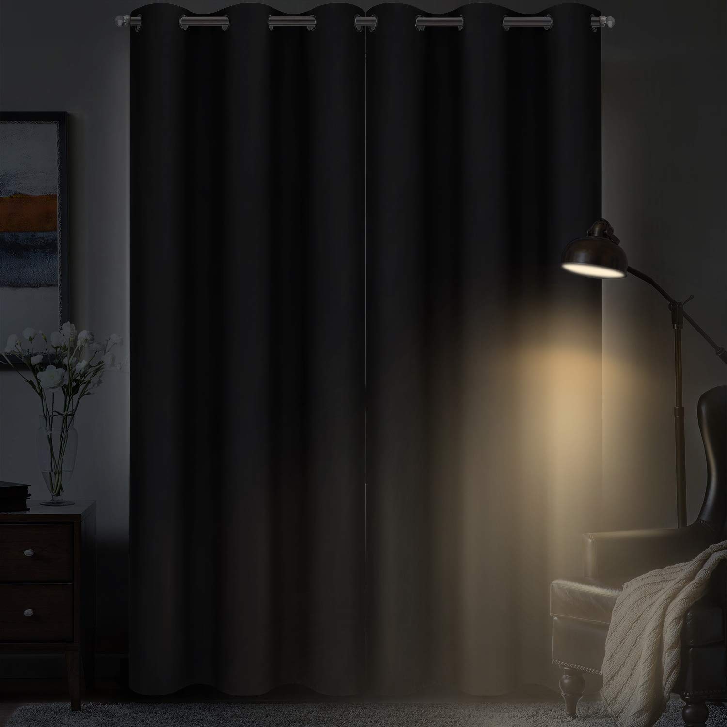 Foto 4 pulgar | Cortinas Opacas Diraysid Con Aislamiento Térmico, 107 X 213 Cm, Color Negro - Venta Internacional.
