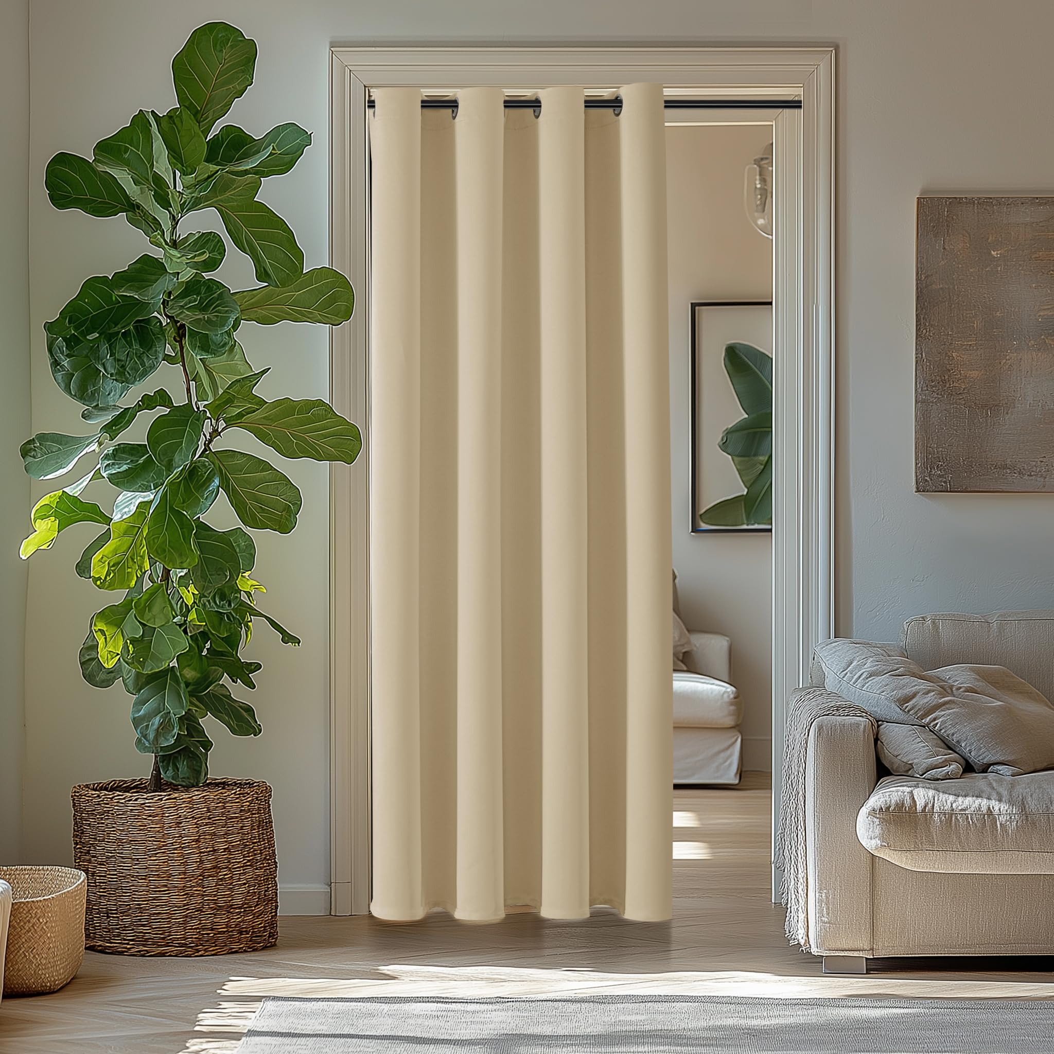 Foto 2 pulgar | Cortinas Opacas Chrisdowa Biscotti, Color Beige, 132 X 203 Cm, 1 Panel - Venta Internacional.