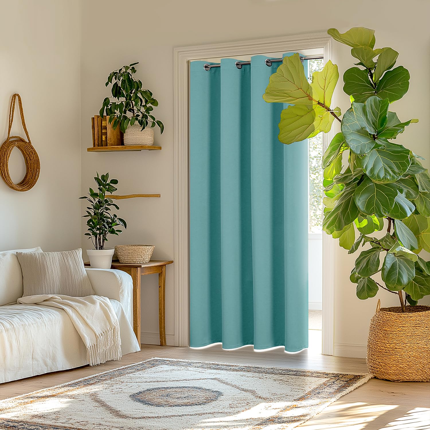 Foto 2 | Cortinas Opacas Chrisdowa Con Aislamiento Térmico De 80 X 203 Cm, Color Aguamarina - Venta Internacional.