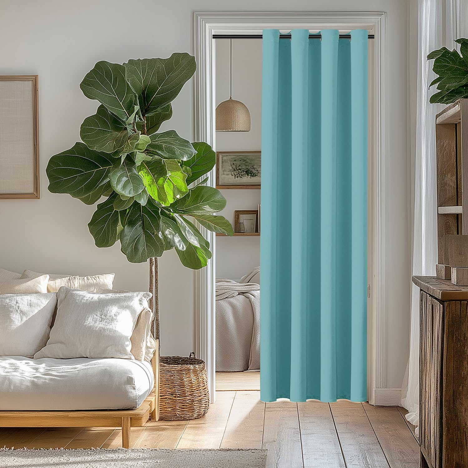 Foto 5 | Cortinas Opacas Chrisdowa Con Aislamiento Térmico De 80 X 203 Cm, Color Aguamarina - Venta Internacional.