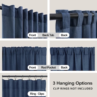Foto 4 | Cortinas Koufall De Lino Transparente Azul Marino, 132 X 254 Cm, Para Sala De Estar - Venta Internacional.