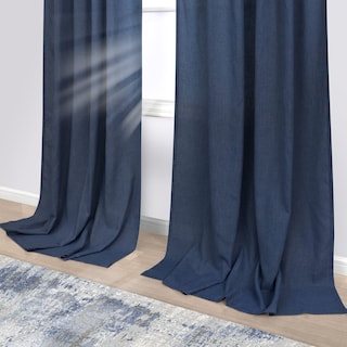 Foto 6 | Cortinas Koufall De Lino Transparente Azul Marino, 132 X 254 Cm, Para Sala De Estar - Venta Internacional.