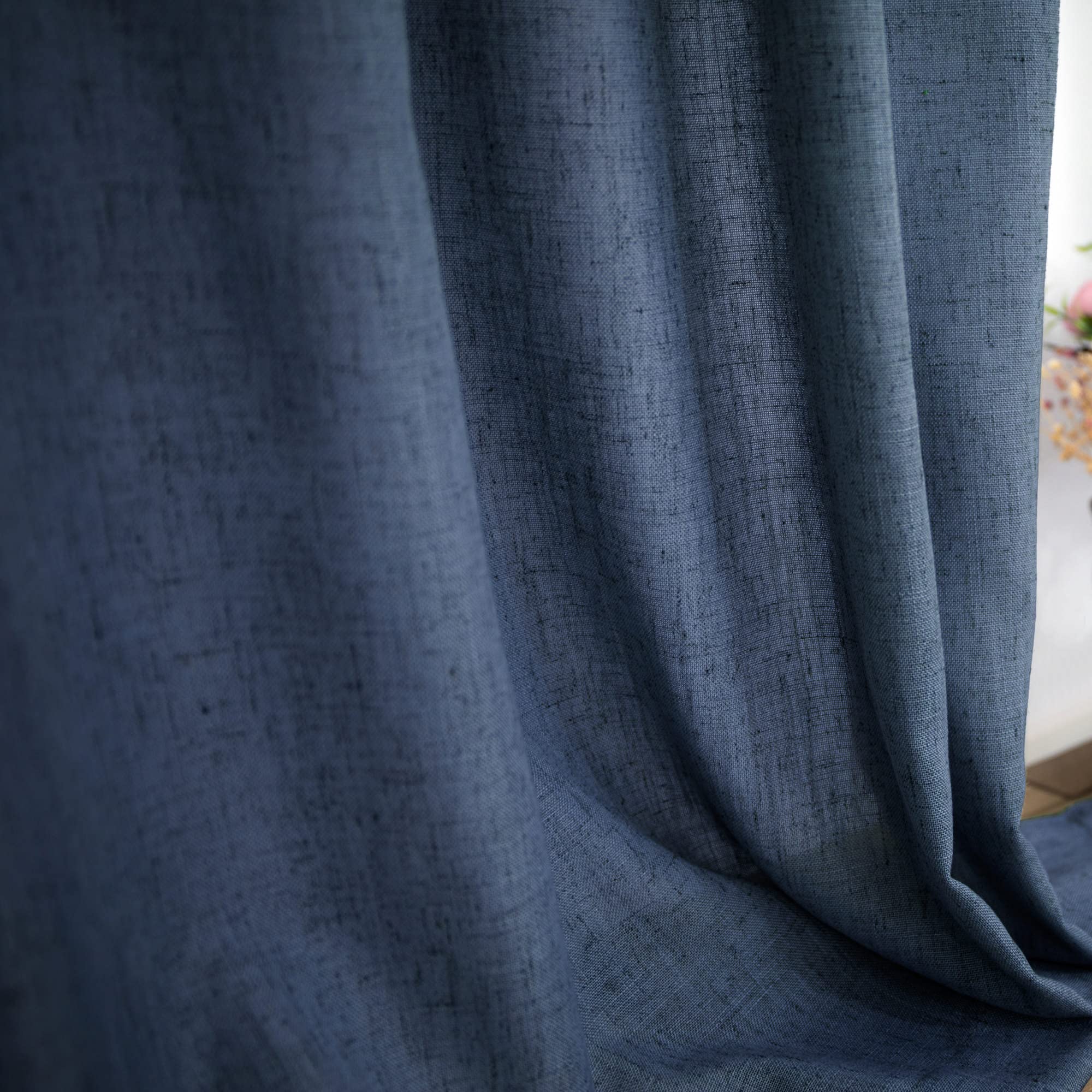 Foto 8 pulgar | Cortinas Koufall De Lino Transparente Azul Marino, 132 X 254 Cm, Para Sala De Estar - Venta Internacional.