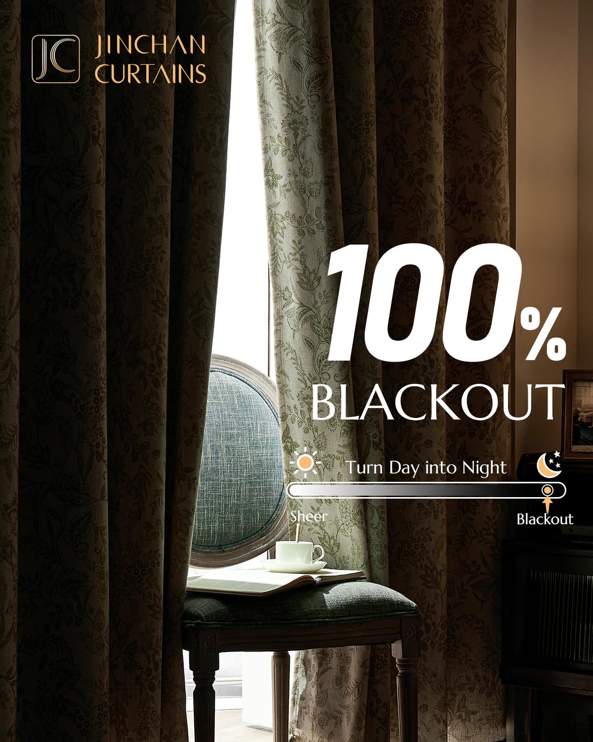 Foto 5 pulgar | Forros De Cortina Blackout Jinchan Para Dormitorio, 240 X 240 Cm, Color Blanco Roto - Venta Internacional.