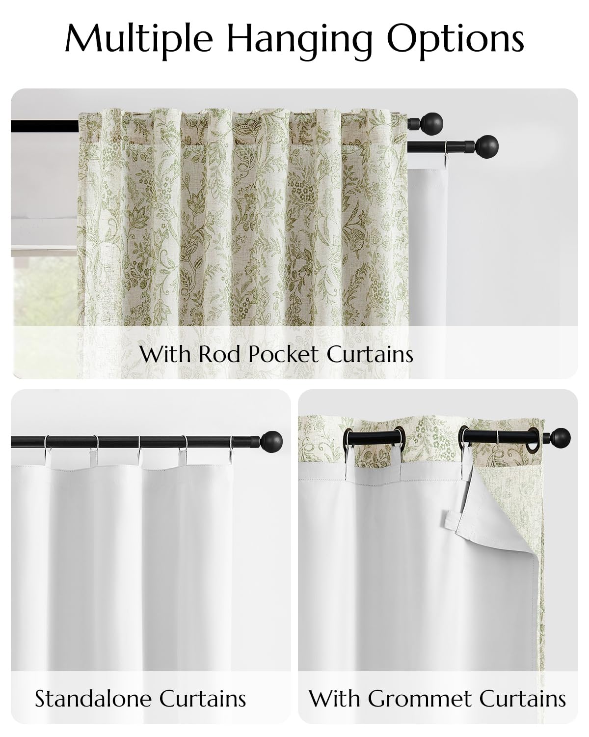 Foto 7 pulgar | Forros De Cortina Blackout Jinchan Para Dormitorio, 240 X 240 Cm, Color Blanco Roto - Venta Internacional.