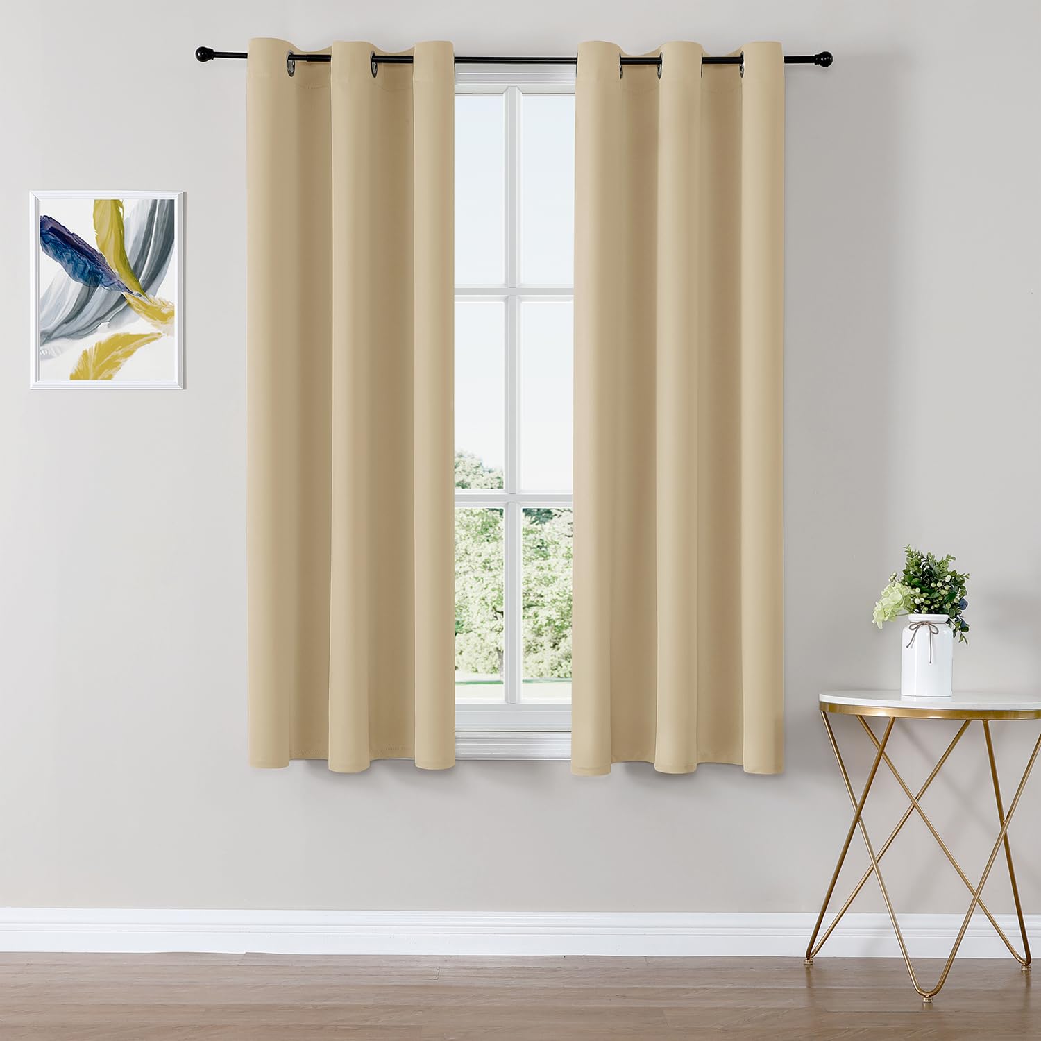 Foto 1 | Cortinas De Ventana Chrisdowa Para Dormitorio, Tamaño Pequeño, 74 Cm De Largo, Color Beige - Venta Internacional.