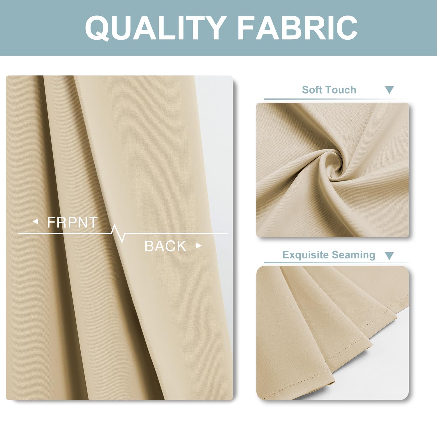 Foto 4 pulgar | Cortinas De Ventana Chrisdowa Para Dormitorio, Tamaño Pequeño, 74 Cm De Largo, Color Beige - Venta Internacional.