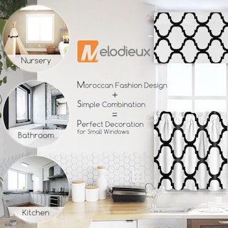 Foto 3 | Cortinas Tier Melodieux Moroccan Fashion, 29 X 36 Cm, Color Blanquecino Y Negro - Venta Internacional.