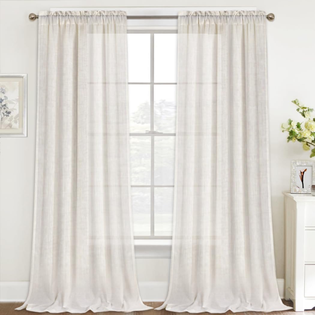 Foto 2 pulgar | Cortinas Fantasdecor De Lino Transparente 274 cm 2 Paneles - Venta Internacional