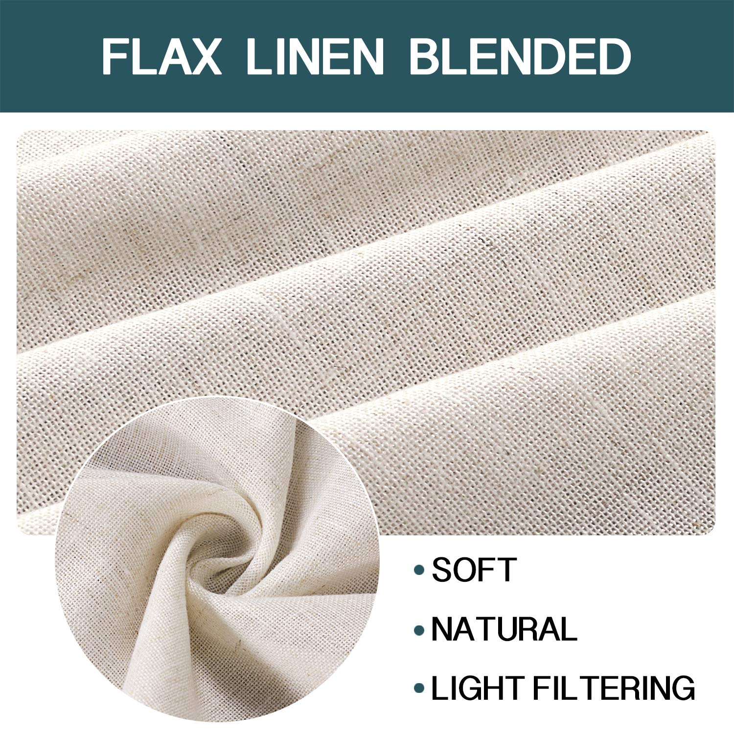 Foto 3 | Cortinas Fantasdecor De Lino Transparente 274 cm 2 Paneles - Venta Internacional