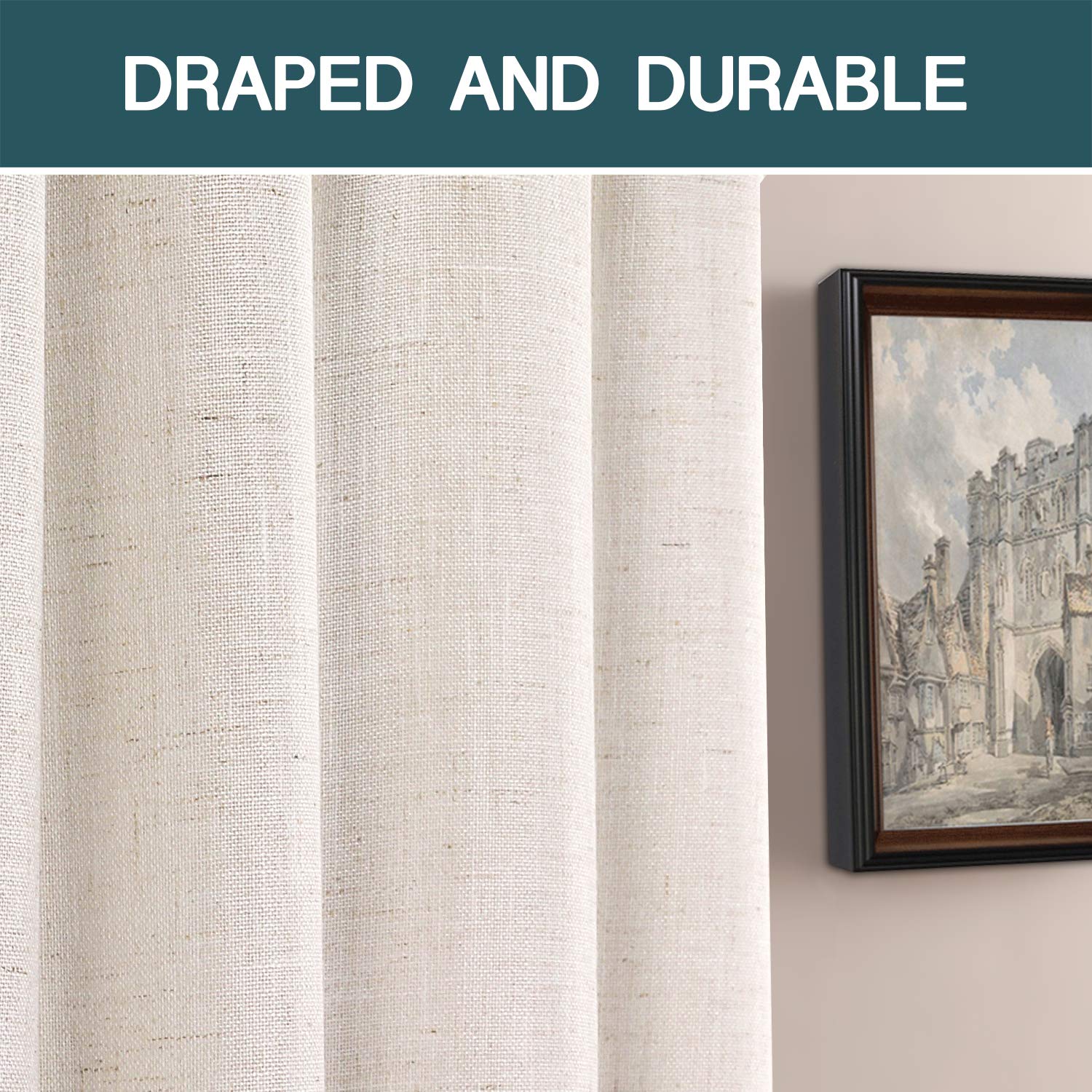Foto 8 pulgar | Cortinas Fantasdecor De Lino Transparente 274 cm 2 Paneles - Venta Internacional