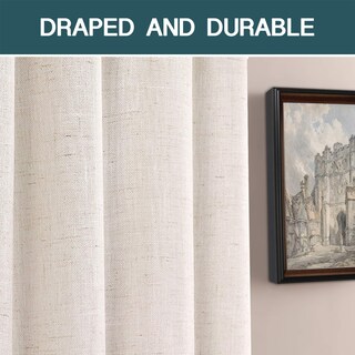 Foto 7 | Cortinas Fantasdecor De Lino Transparente 274 cm 2 Paneles - Venta Internacional