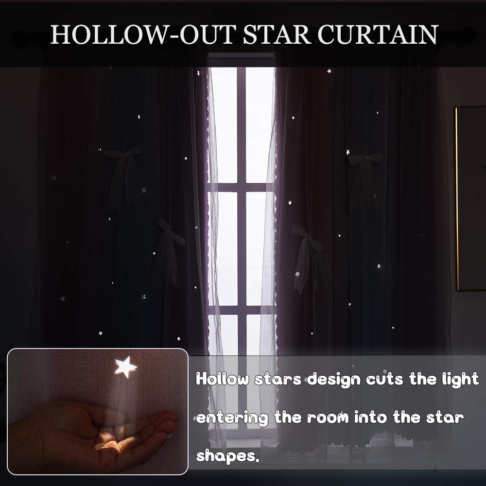 Foto 5 pulgar | Cortinas Yancorp  con Diseño de Estrellas y Mariposas - Venta Internacional