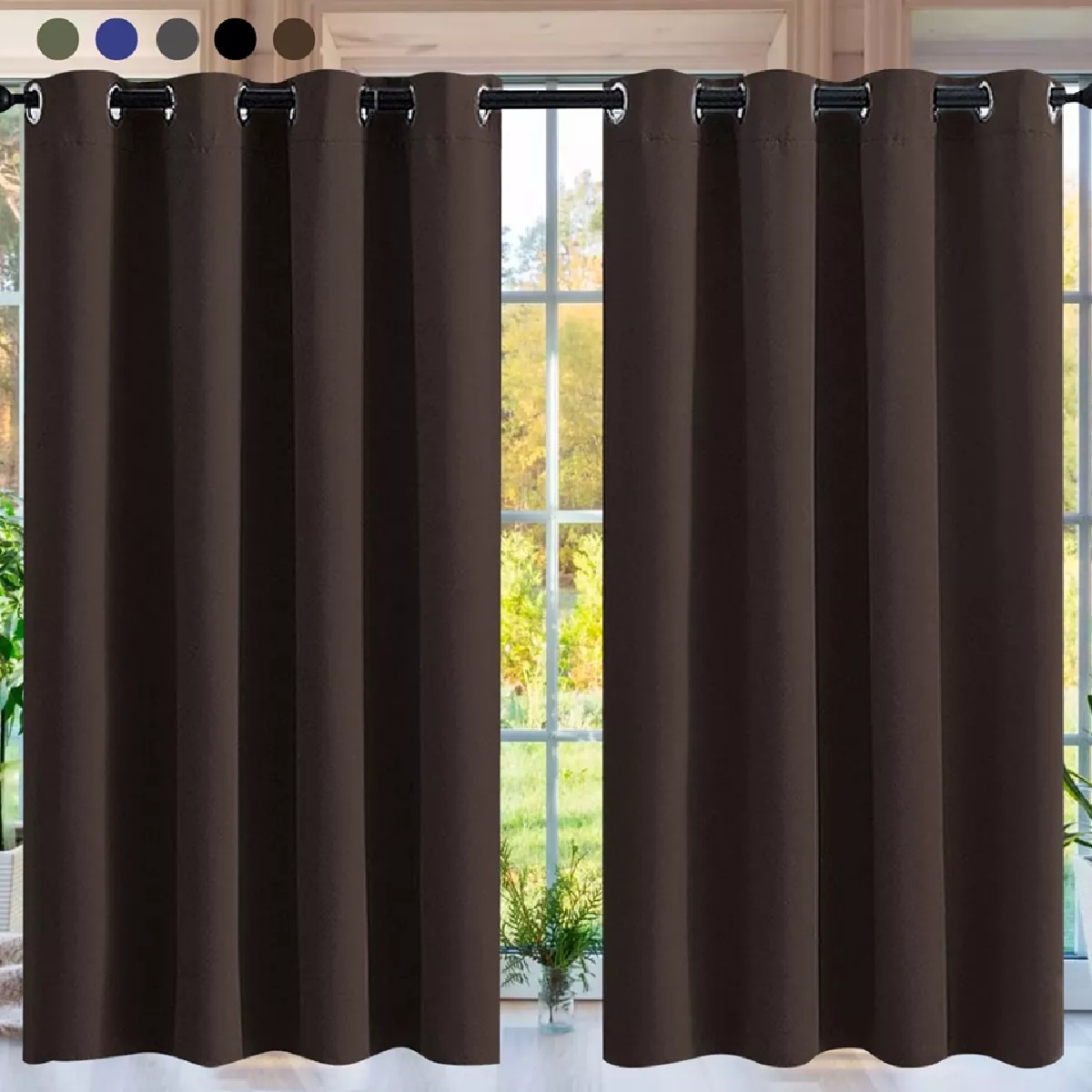 Cortina Blackout Premium 132 X 213 Café 2 Paneles