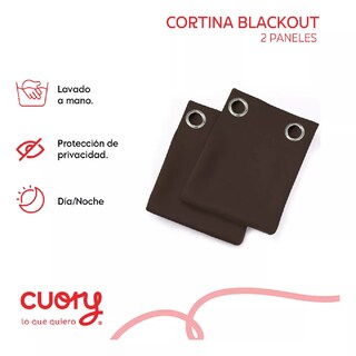 Foto 2 | Cortina Blackout Premium 132 X 213 Café 2 Paneles