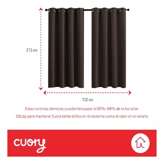 Foto 3 | Cortina Blackout Premium 132 X 213 Café 2 Paneles