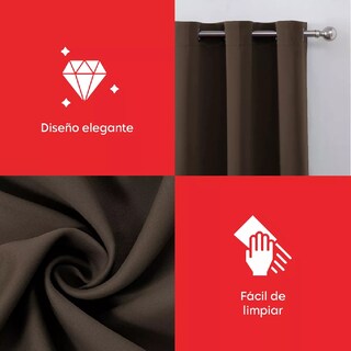 Foto 5 | Cortina Blackout Premium 132 X 213 Café 2 Paneles