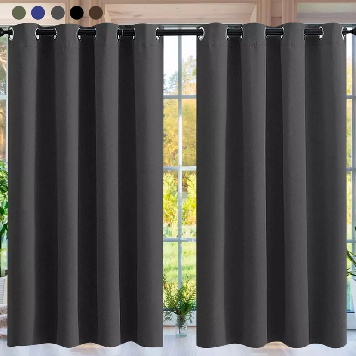 Cortina Blackout Premium 132 X 213 Gris 2 Paneles
